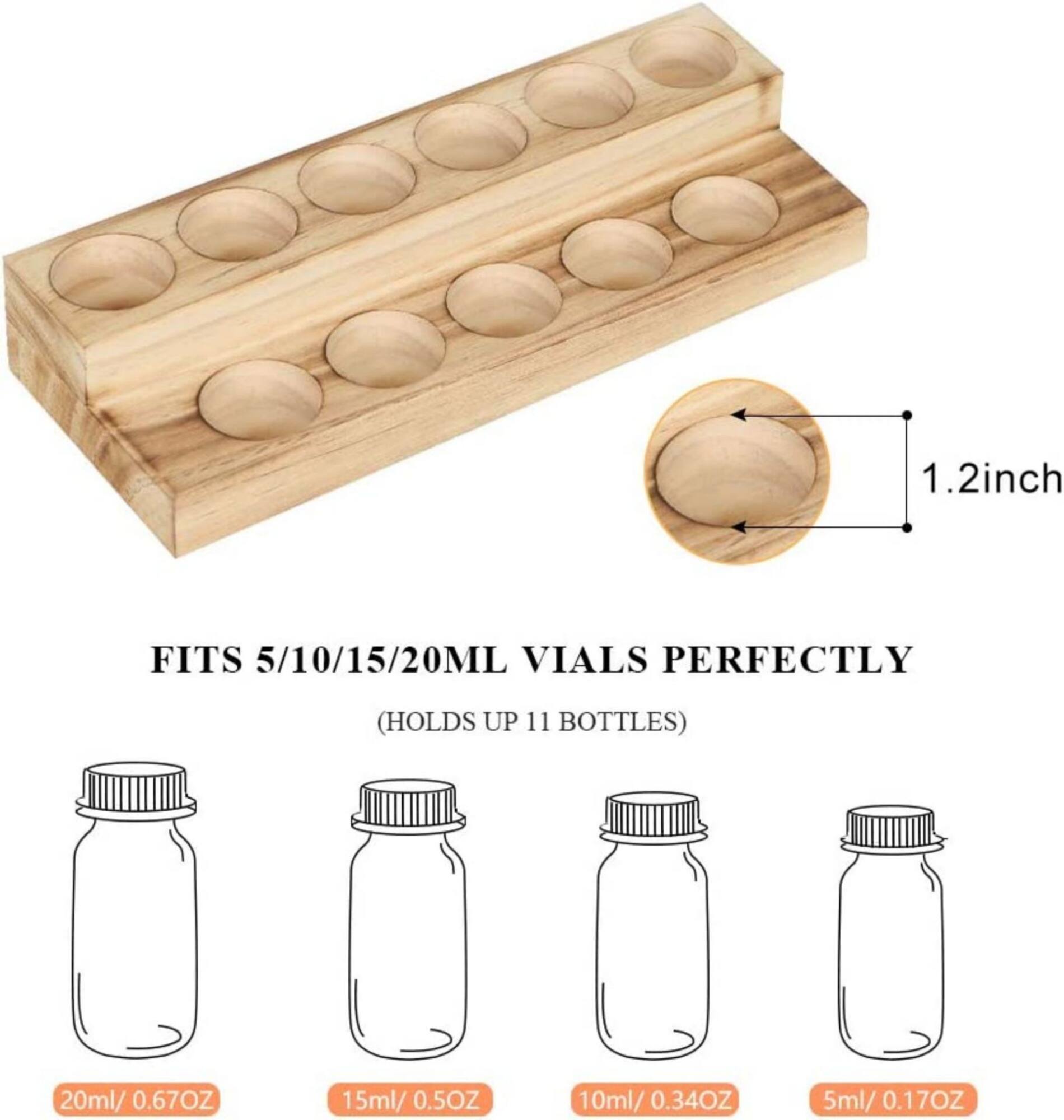 NEX™ Rustic Wooden Essential Oil Display Holder Set